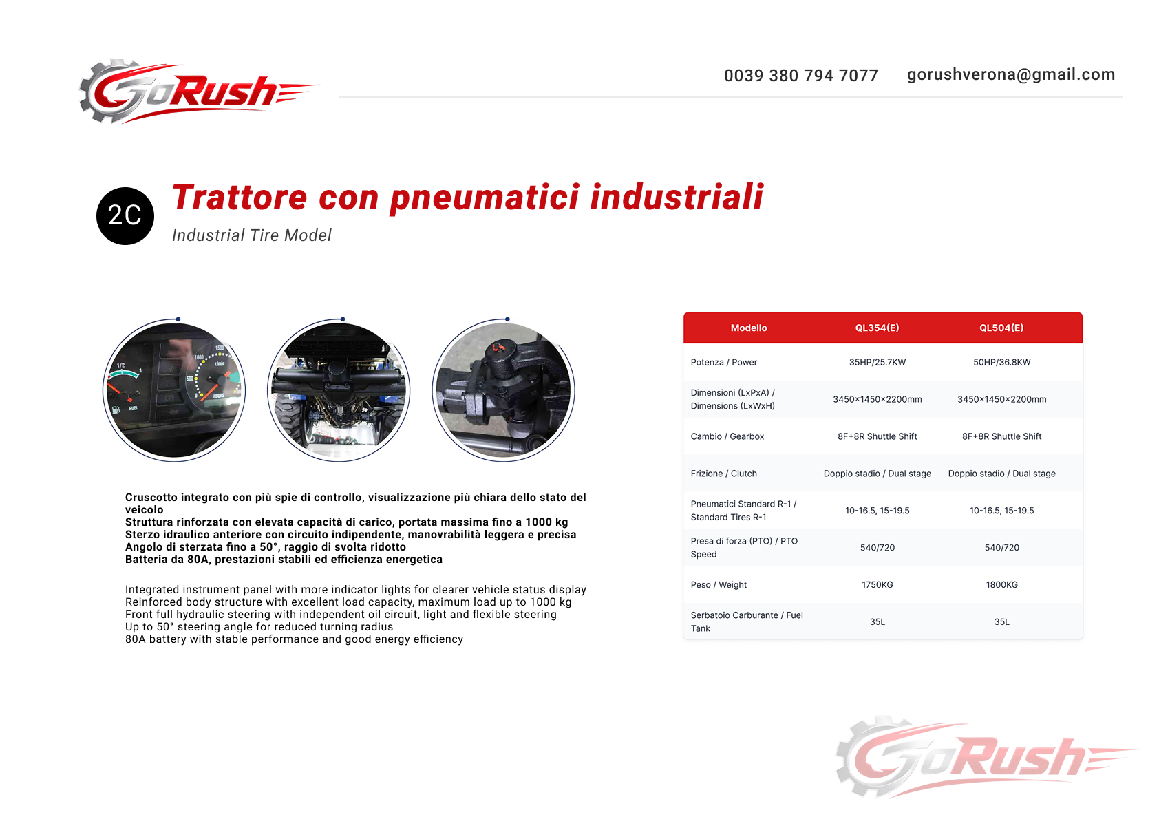 Trattore con pneumatici industriali 2